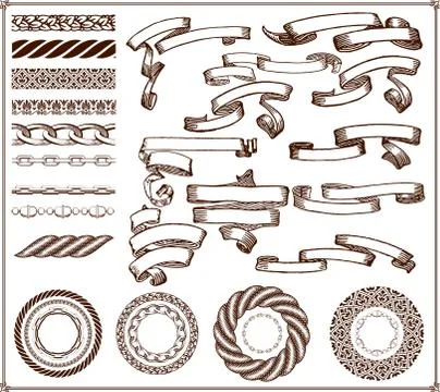 Vector creation kit, 29 elements 스톡 일러스트