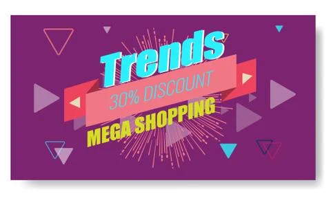 Vector Creative Abstract Memphis Banner or poster template layout. Bright arrow Stock Illustration