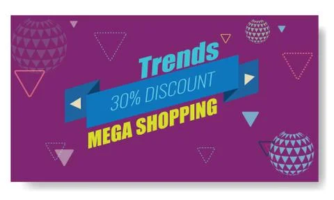 Vector Creative Abstract Memphis Banner or poster template layout. Bright arrow Stock Illustration