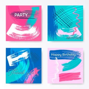 Vector creative artistic square cards イラスト素材