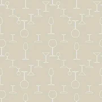 Vector creative colorful texture. Wine glasses seamless pattern. Stock-Illustration