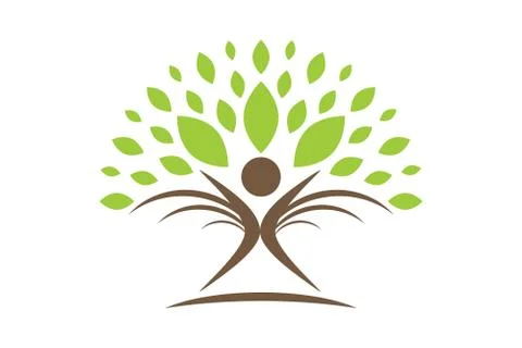 Vector Creative Colorful Tree Human Concept Stock Illustration