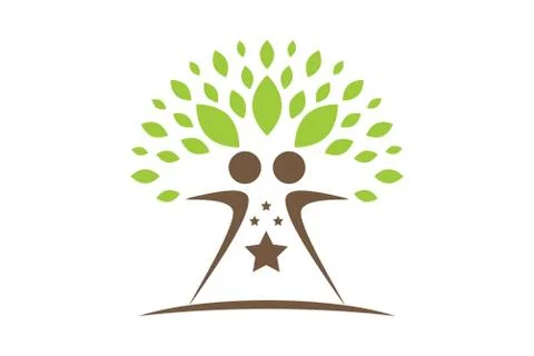 Vector Creative Colorful Tree Human Concept Stock Illustration