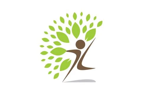 Vector Creative Colorful Tree Human Concept Stock Illustration