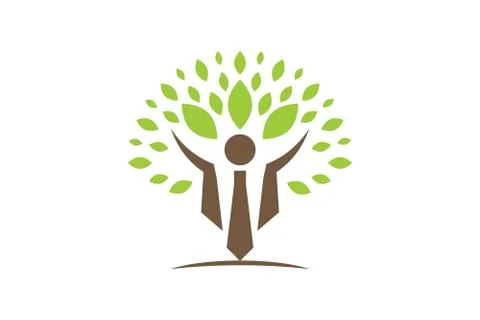 Vector Creative Colorful Tree Human Concept Stock Illustration