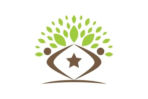 Vector Creative Colorful Tree Human Concept Stock Illustration