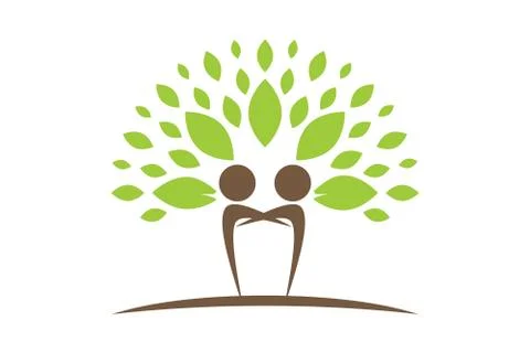 Vector Creative Colorful Tree Human Concept Illustrazione stock