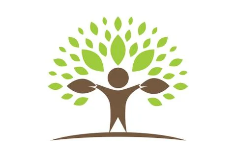 Vector Creative Colorful Tree Human Concept Stock Illustration