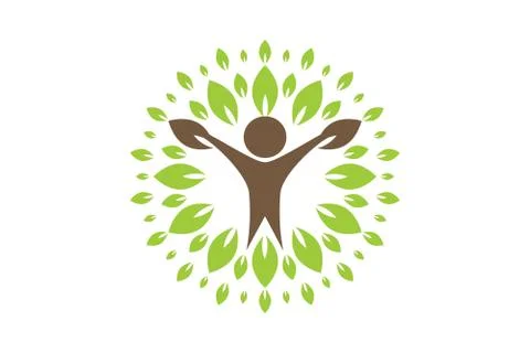 Vector Creative Colorful Tree Human Concept Stock Illustration