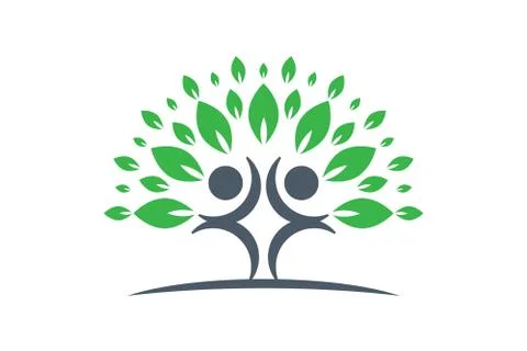 Vector Creative Colorful Tree Human Concept Stock Illustration