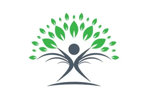 Vector Creative Colorful Tree Human Concept Stock Illustration