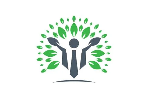 Vector Creative Colorful Tree Human Concept Stock Illustration