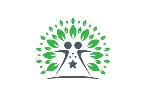 Vector Creative Colorful Tree Human Concept Stock Illustration