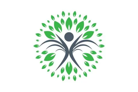 Vector Creative Colorful Tree Human Concept Stock Illustration