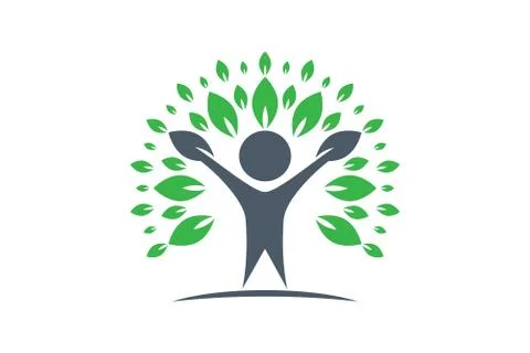 Vector Creative Colorful Tree Human Concept Stock Illustration
