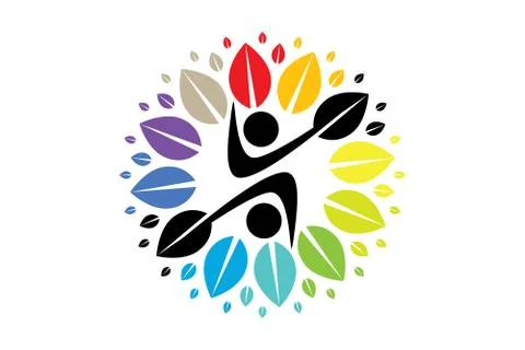 Vector Creative Colorful Tree Human Concept Stock Illustration