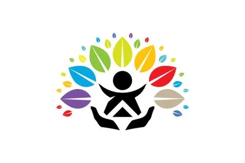 Vector Creative Colorful Tree Human Concept Stock Illustration