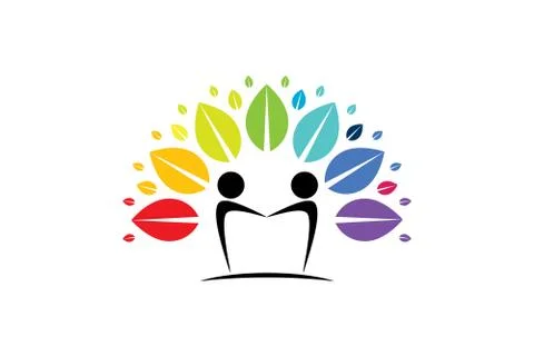 Vector Creative Colorful Tree Human Concept Stock Illustration