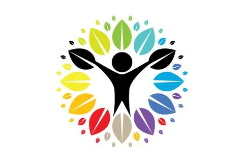 Vector Creative Colorful Tree Human Concept Stock Illustration