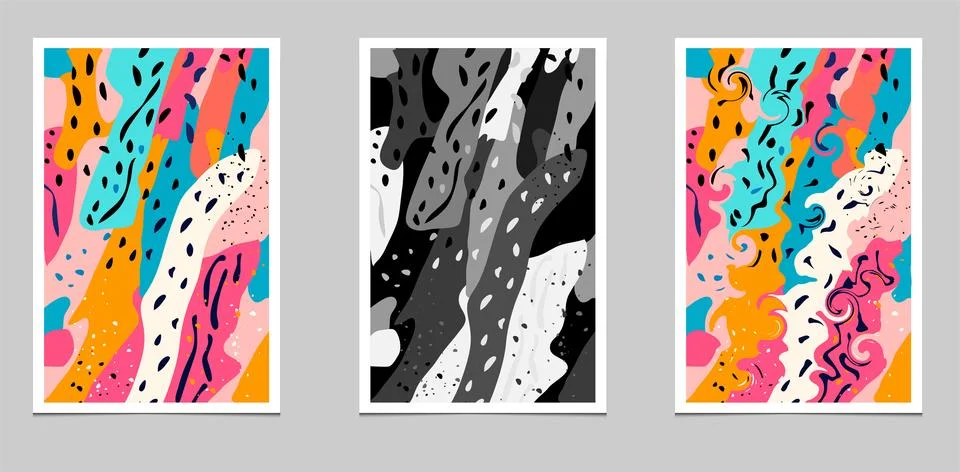 Vector creative concept for a set of bright and juicy backgrounds. Stock Illustration