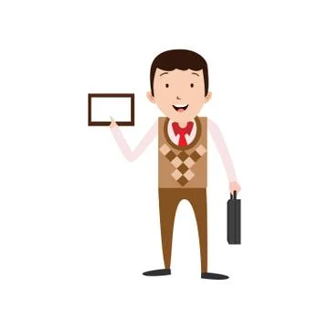 Vector Creative Flat style modern business Employees in brown blazer clothes. Stock Illustration
