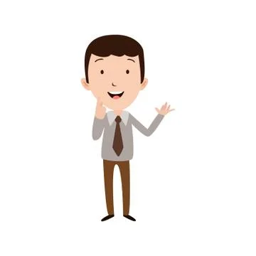 Vector Creative Flat style modern business Employees in grey blazer clothes. Stock Illustration