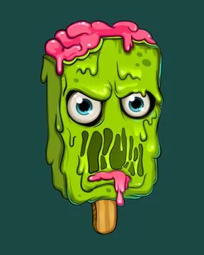 Vector creative Graffiti modern illustration cute cartoon object angry zombie Stock Illustration