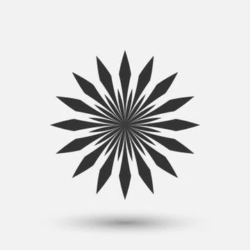 Vector creative icon - floral decorative element, geometric design. Round flower Иллюстрация