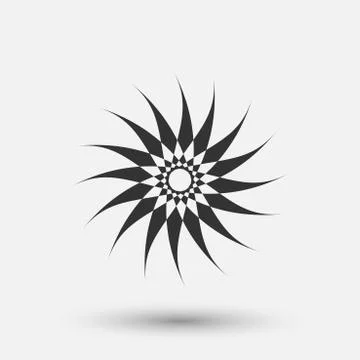Vector creative icon - sun decorative element, geometric design. Round star sign イラスト素材