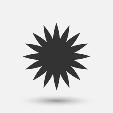 Vector creative icon - sun decorative element, geometric design. Round star sign Illustrazione stock