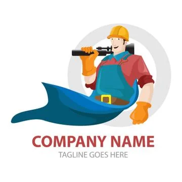 Vector Creative Illustation Mechanic Logo Figure Stock Illustration