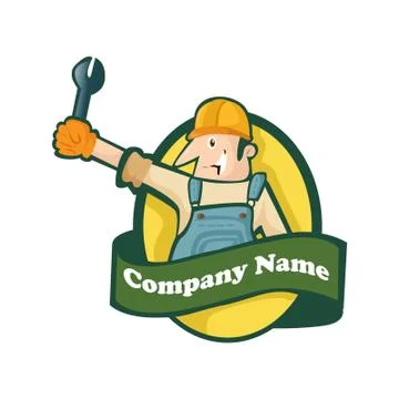 Vector Creative Illustation Mechanic Logo Figure Stock Illustration