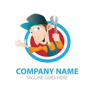 Vector Creative Illustation Mechanic Logo Figure Stock Illustration