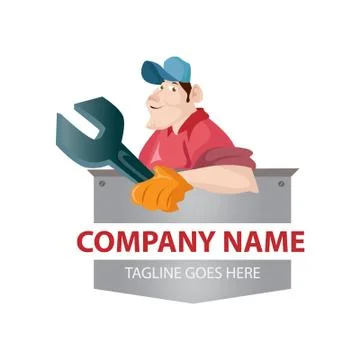 Vector Creative Illustation Mechanic Logo Figure Stock Illustration