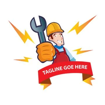 Vector Creative Illustation Mechanic Logo Figure Stock Illustration