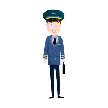 Vector Creative Illustation Pilot Figure Stock Illustration