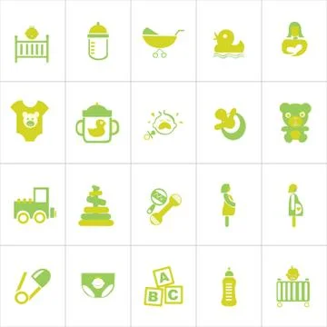 Vector Creative Illustration Baby and Pregnancy green Stock Illustration