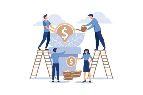 Vector creative illustration of business graphics, the company is engaged in  Stock Illustration