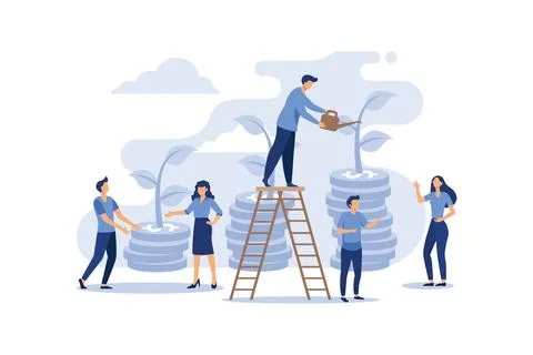 Vector creative illustration of business graphics, the company is engaged in  Illustrazione stock