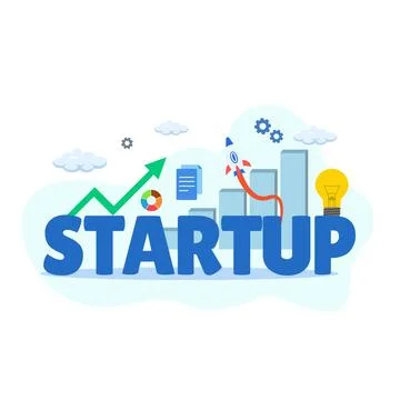 Vector creative illustration of business startup Stock Illustration