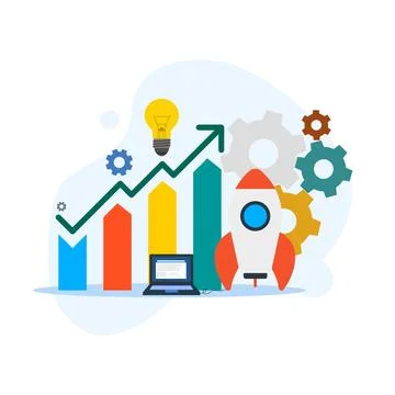 Vector creative illustration of business startup Stock Illustration