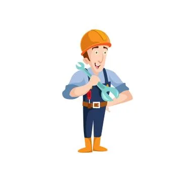 Vector Creative Illustration A carpenter handyman cartoon character. Stock Illustration