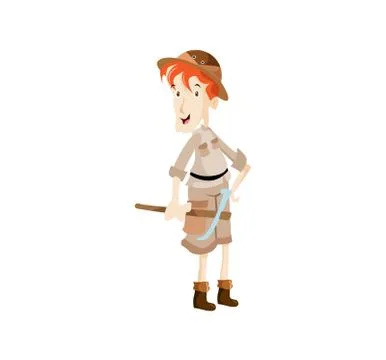 Vector Creative Illustration Character archaeologist cute Stock Illustration