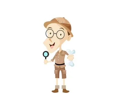 Vector Creative Illustration Character archaeologist cute Stock Illustration
