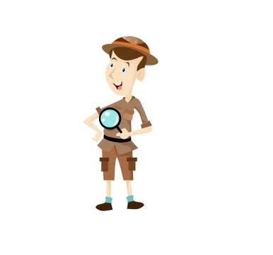 Vector Creative Illustration Character archaeologist cute Stock Illustration