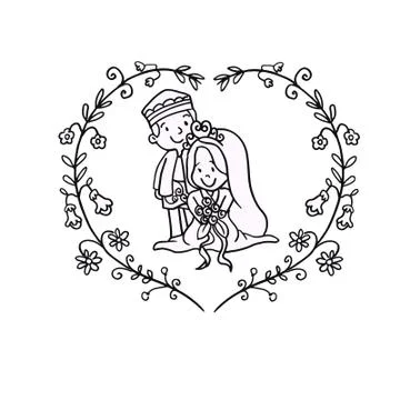 Vector Creative Illustration Chinese Moslem couple. Stock Illustration