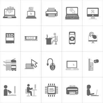 Vector Creative Illustration Computer, Network and mobile devices. Stock Illustration