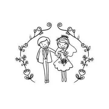 Vector Creative Illustration Couple Wedding couple. Stock Illustration