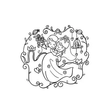 Vector Creative Illustration Couple Wedding couple. Stock Illustration