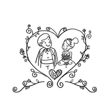 Vector Creative Illustration Couple Wedding couple. Stock Illustration